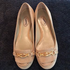 Talbots tan suede loafers- size 7AA